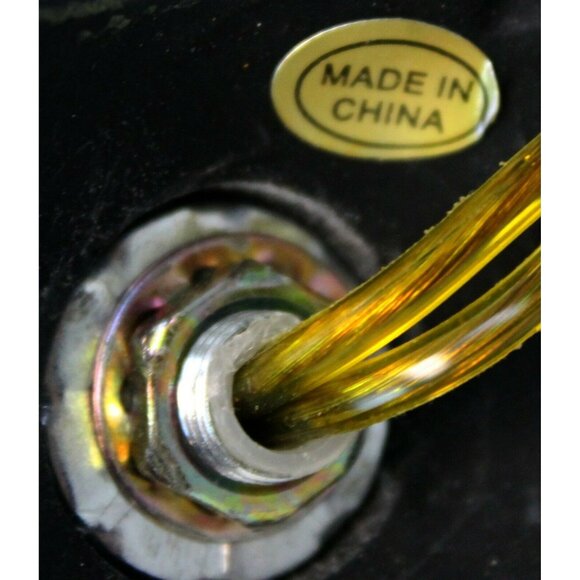 Small Lamp with Purple Glass Center Accent Table Nightlight Resin Metal Colored - Picture 7 of 11